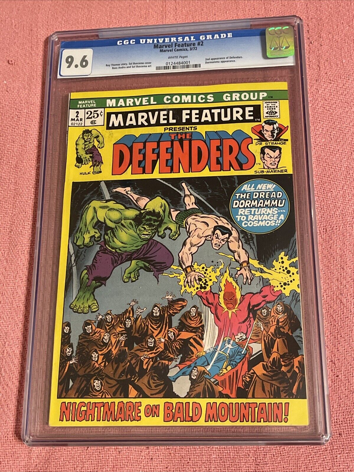 Marvel Feature #2 CGC 9.6 White Pages, 2nd app. of the Defenders, Marvel