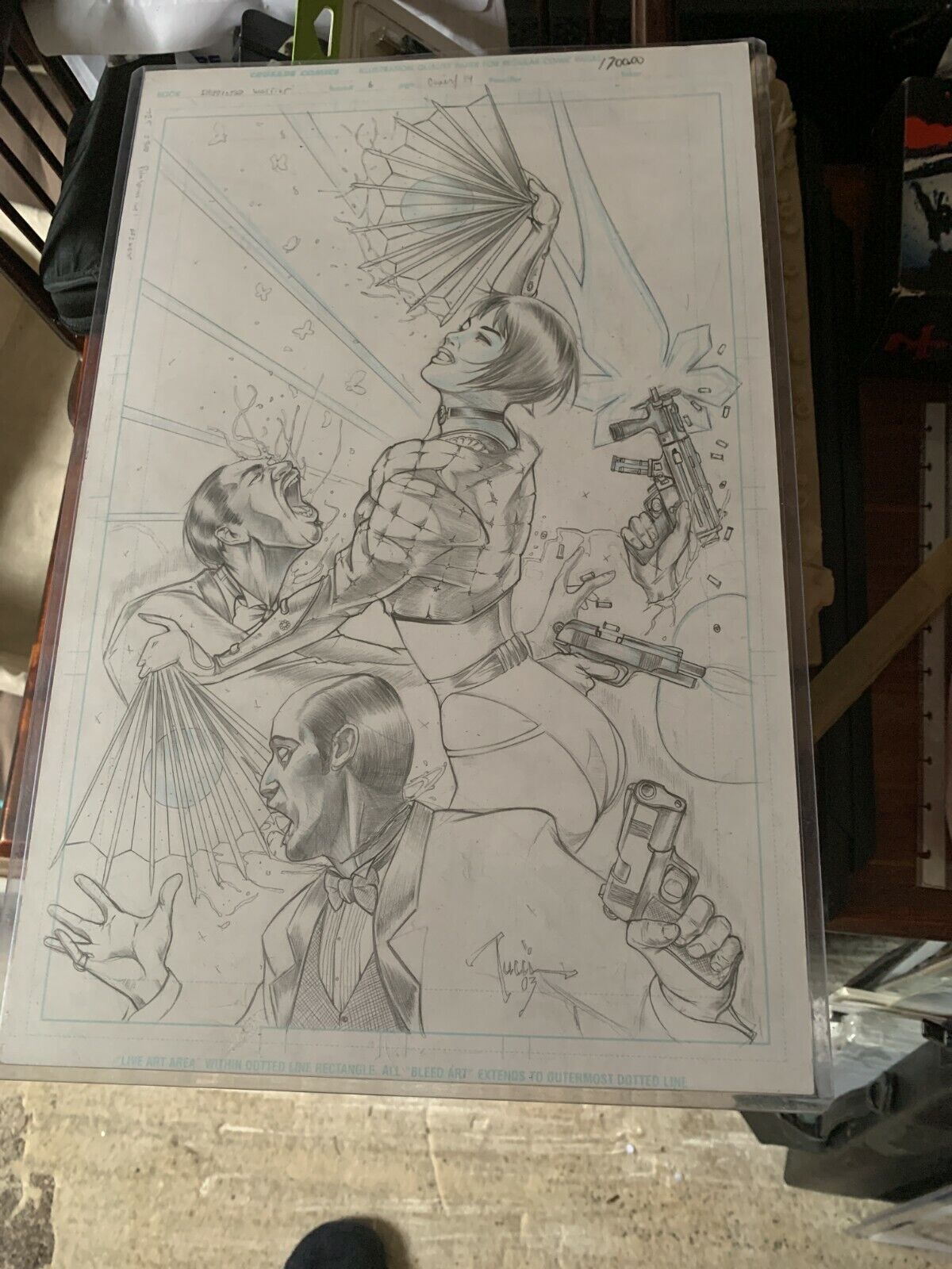 Original art for published cover of SHI Illustrated Warrior #6 by Billy Tucci