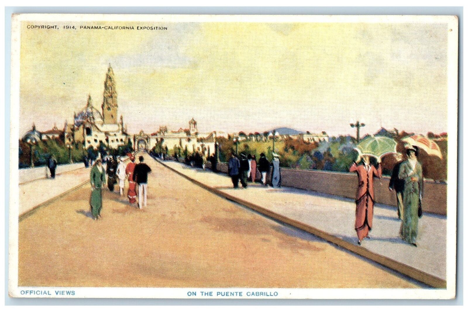 c1920's On The Puente Cabrillo Tourist San Diego Panama California Expo Postcard