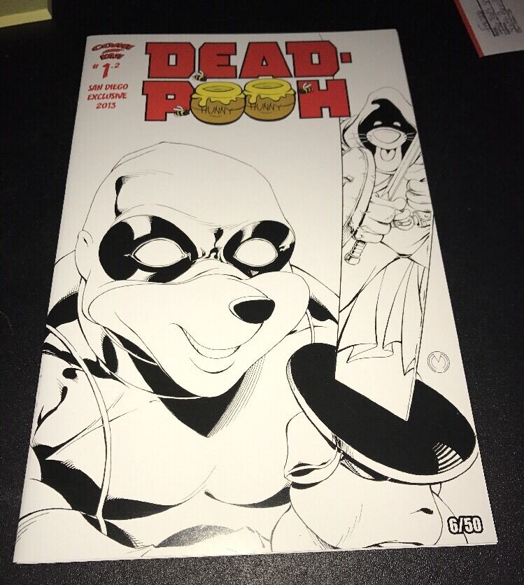 DEAD-POOH #1.2 RARE 2013 SAN DIEGO COMIC CON SKETCH VARIANT #6/50 SEE MY OTHERS