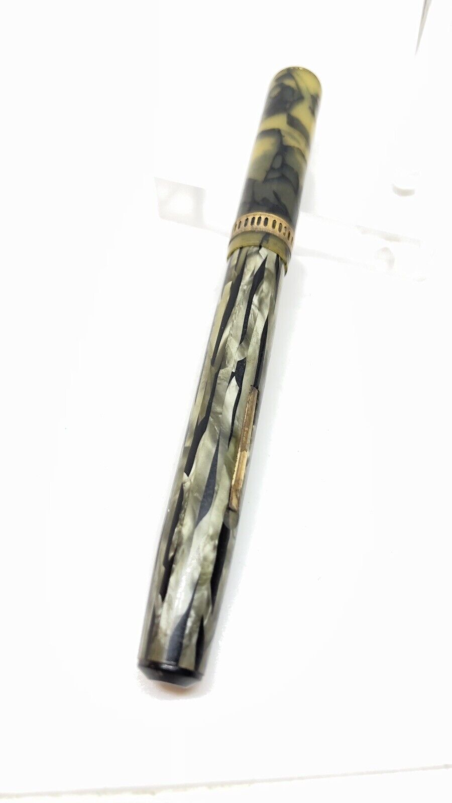 Vintage Epenco Green Marbled Fountain Pen Miss-matched Cap