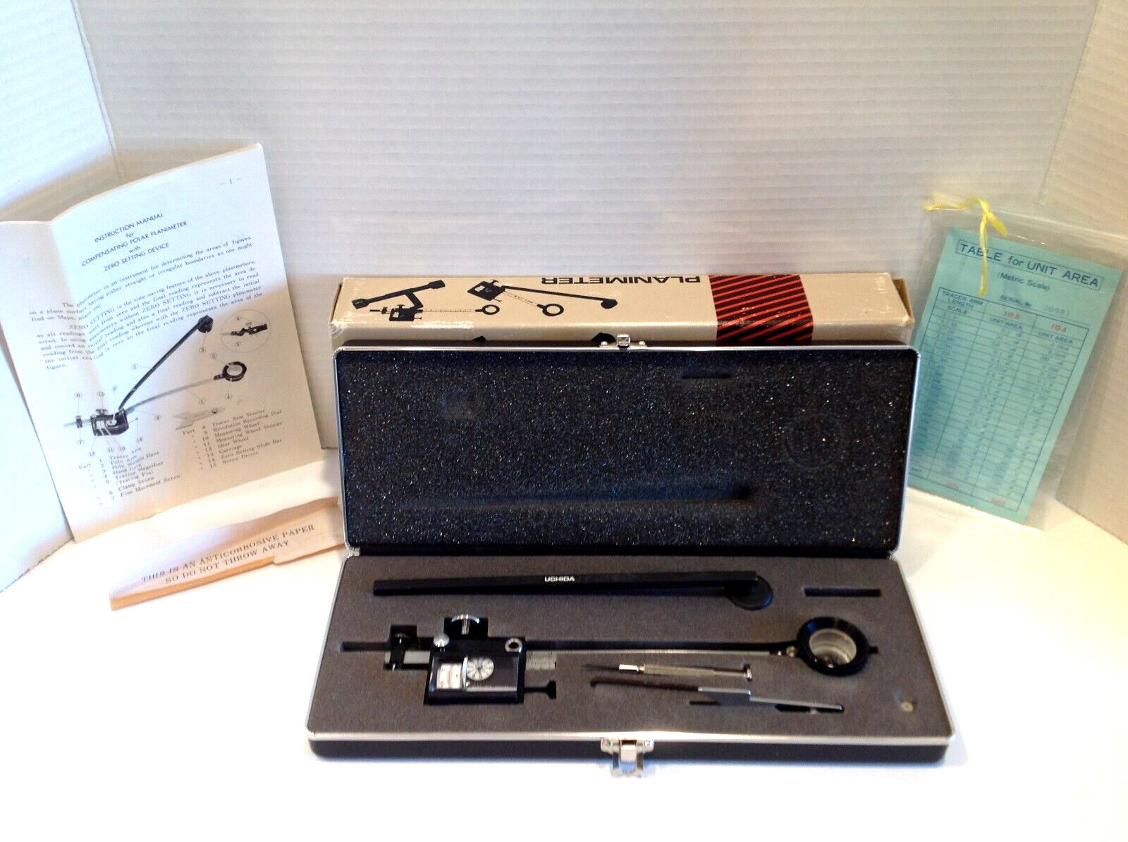 Vintage Uchida Compensating Polar Planimeter with Zero Setting Device
