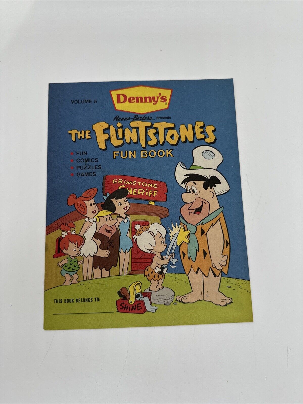 Denny\'s Hanna Barbera Presents The Flintstones Fun Book Volume 5 p1a83 Vtg…3