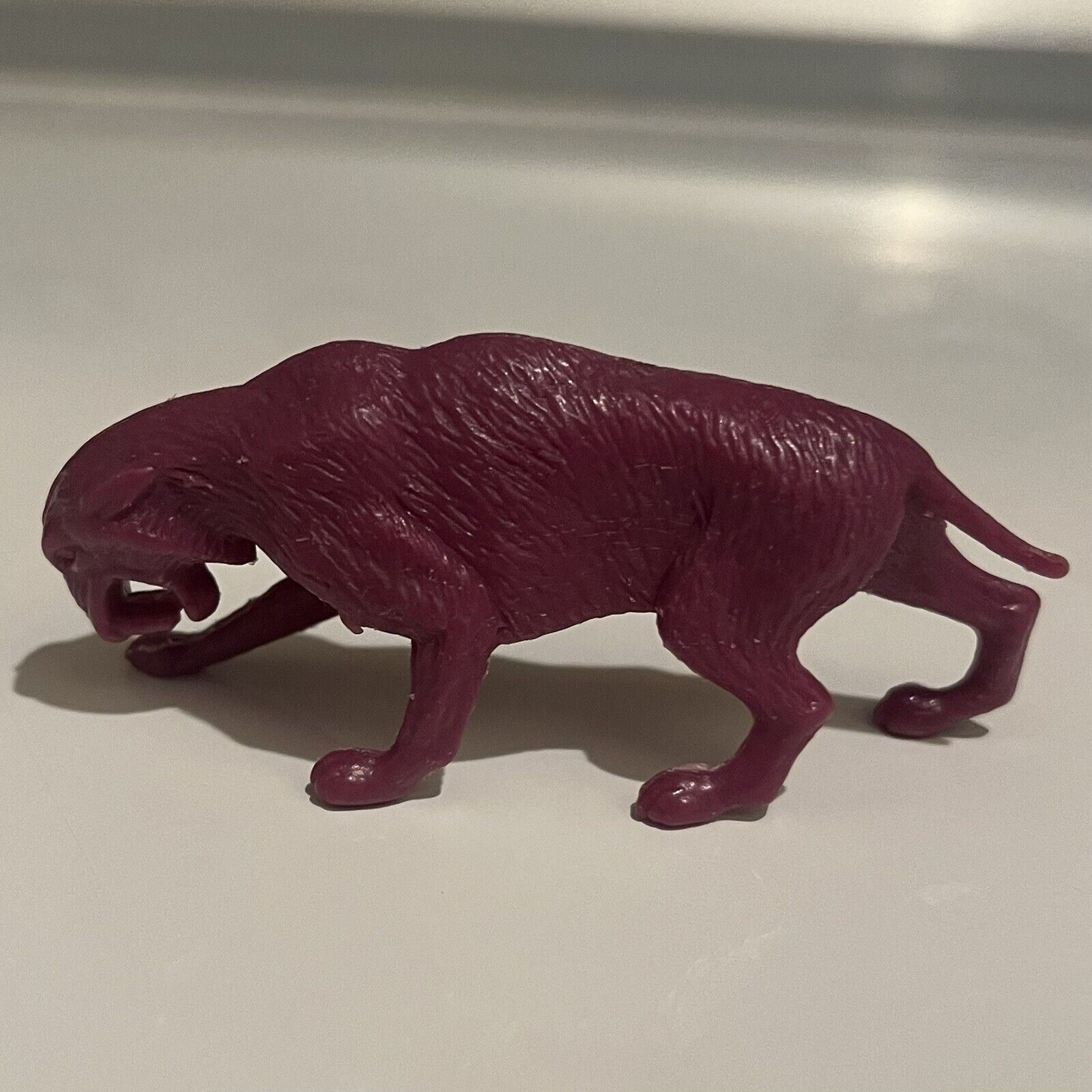Marx Prehistoric Smilodon Sabre Toothed Tiger  Purple Plastic Toy Figure
