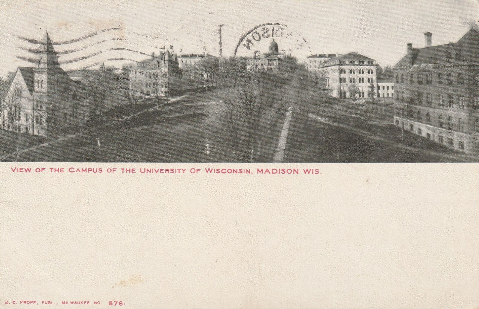 VINTAGE POSTCARD UNIVERSITY OF WISCONSIN AT MADSION POSTED IN 1905 SUPERB