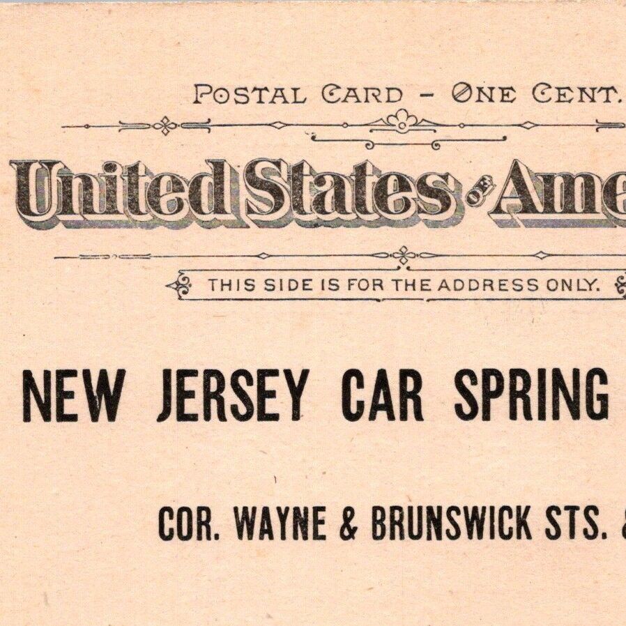 1890s New Jersey City Car Spring Rubber Company Cor Wayne Brunswick Railway Ave