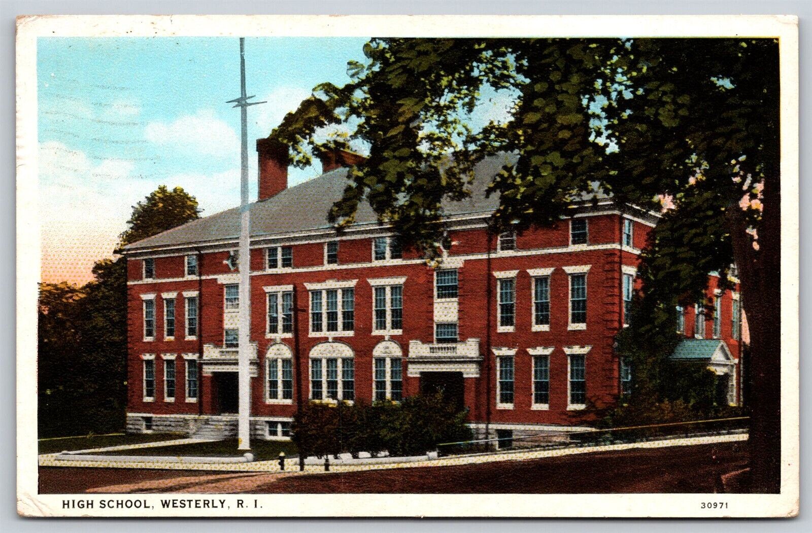 Postcard High School, Westerly RI 1926 M199