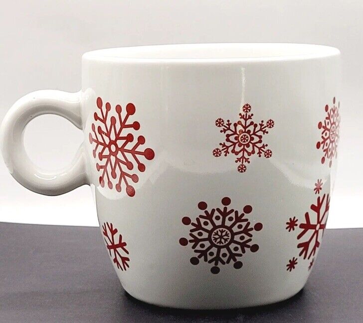 California Pantry Red Snowflake Christmas Holiday Cup Coffee Tea Winter Mug