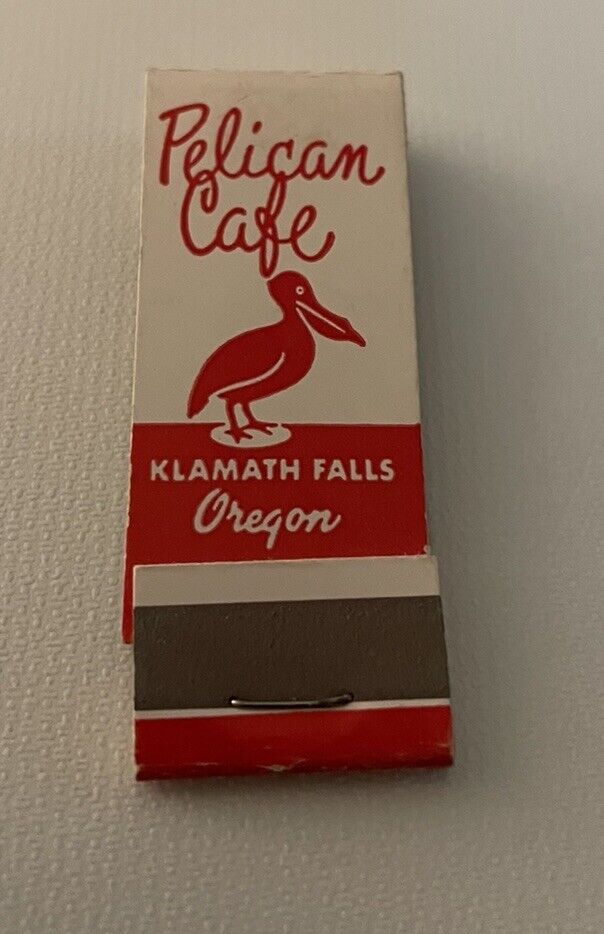 Vintage 1940’s Miniature Pelican Cafe Klamath Falls OR Matchbook Full Unstruck