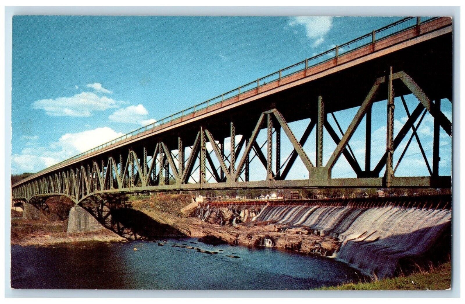 c1960\'s Turner Falls Gill Memorial Bridge Massachusetts MA Vintage Postcard
