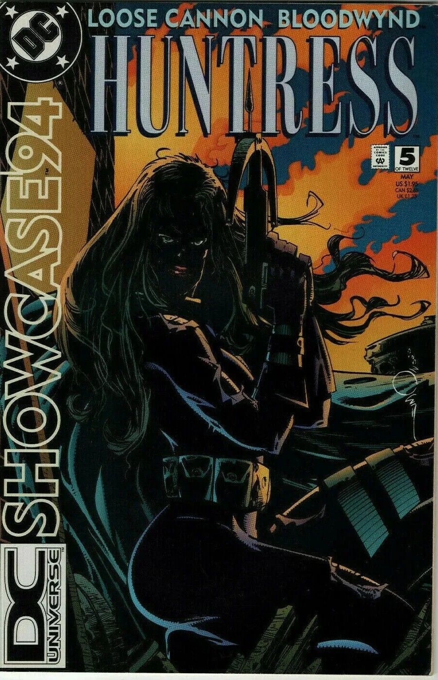 Showcase 94 #5 1994 Huntress DC Universe Logo 2nd Print UPC Variant 