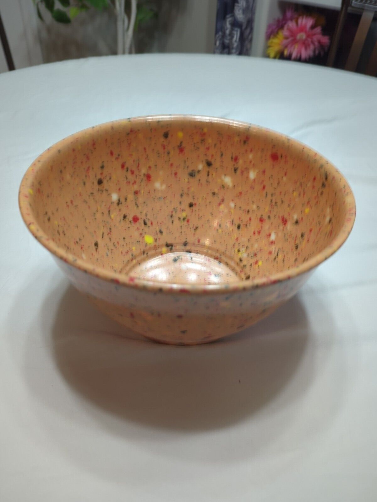 RACHAEL RAY Melamine Speckled Confetti Orange 10” Mixing/Garbage Bowl XLNT 