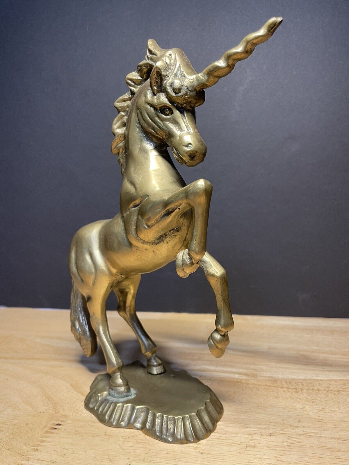 Vintage Solid Brass Unicorn Figurine 