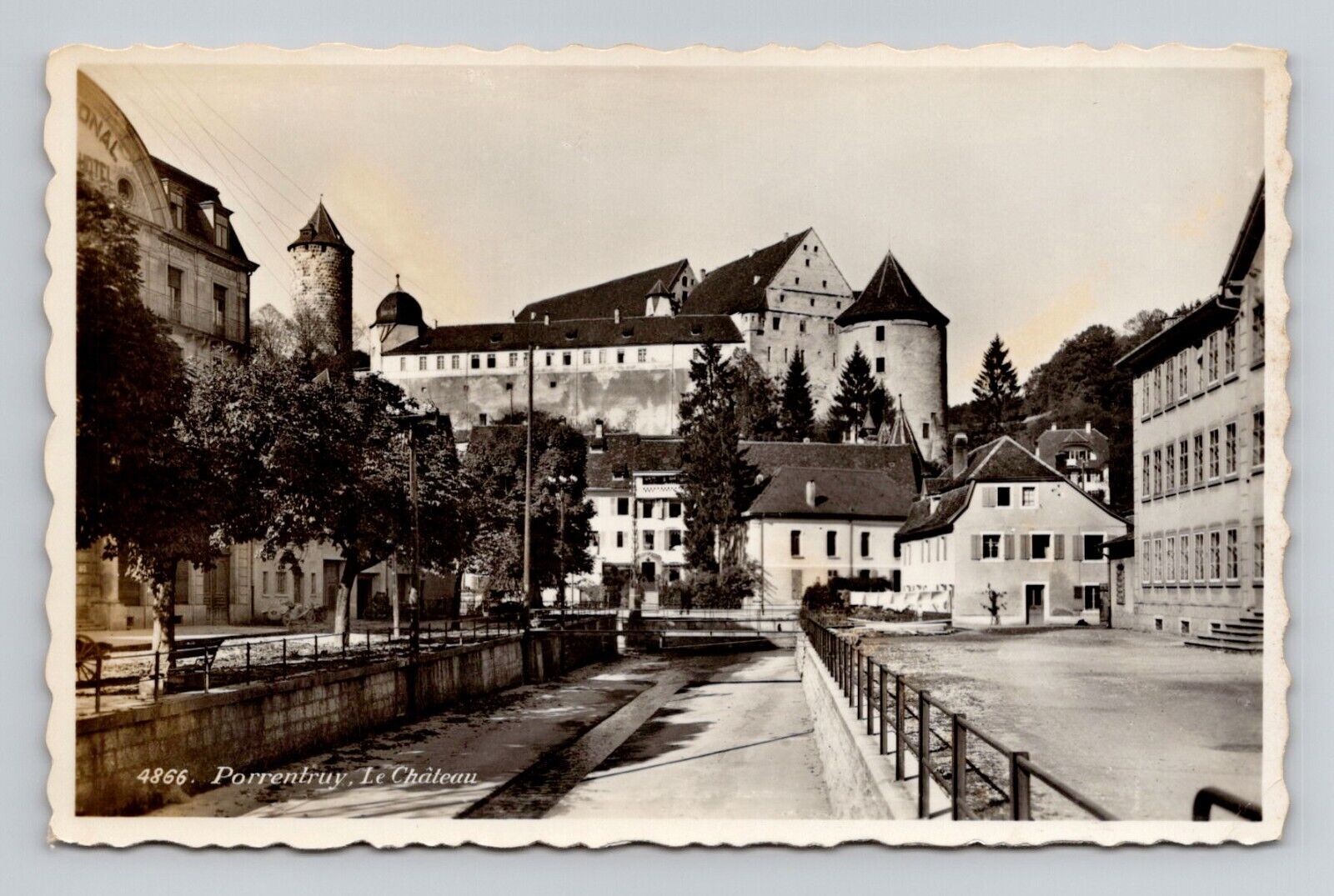 RPPC Chateau Porrentruy Switzerland, Vintage Real Photo E7