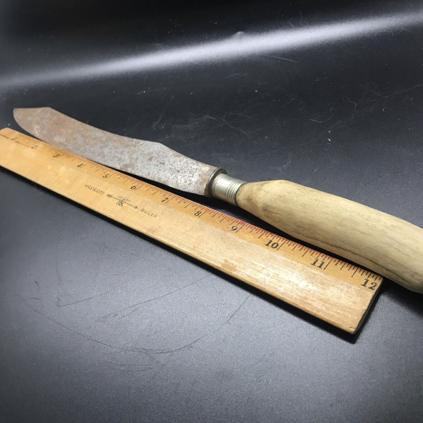 Kottle Cutlery Knife. Carbon Steel Keen Edge  Deer Antler? Germany. NY Vintage