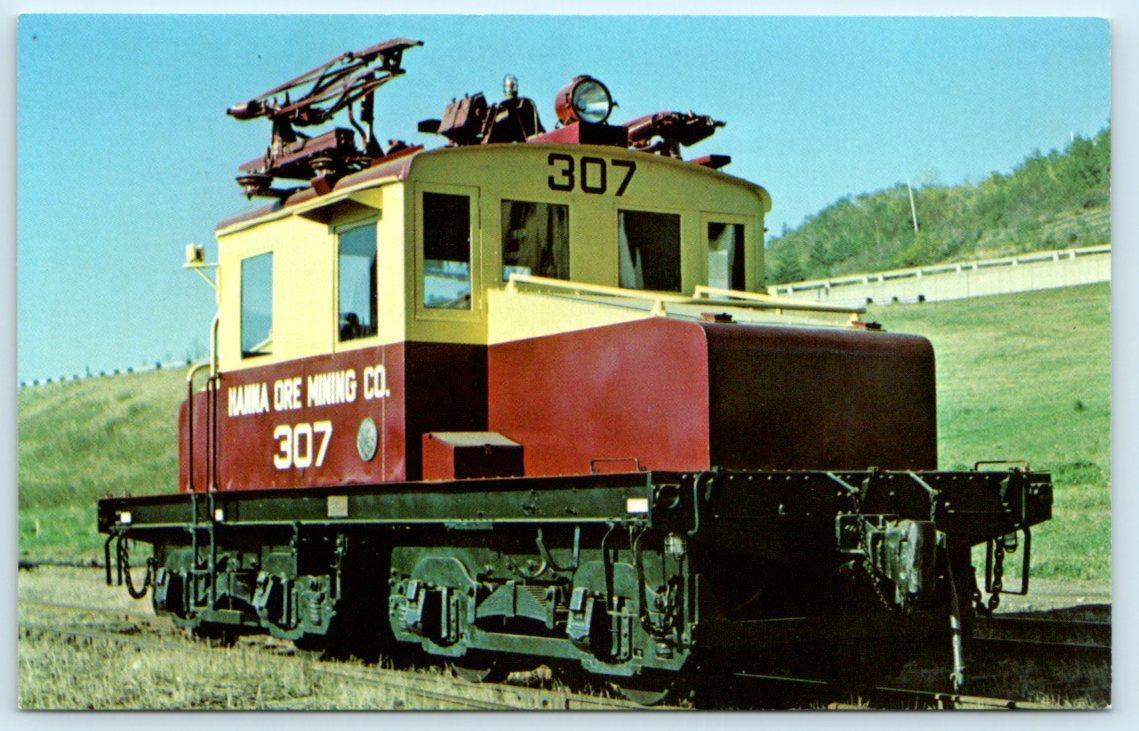 HANNA MINING COMPANY LOCOMOTIVE ~ Train on Display in DULUTH, MN c1970s Postcard