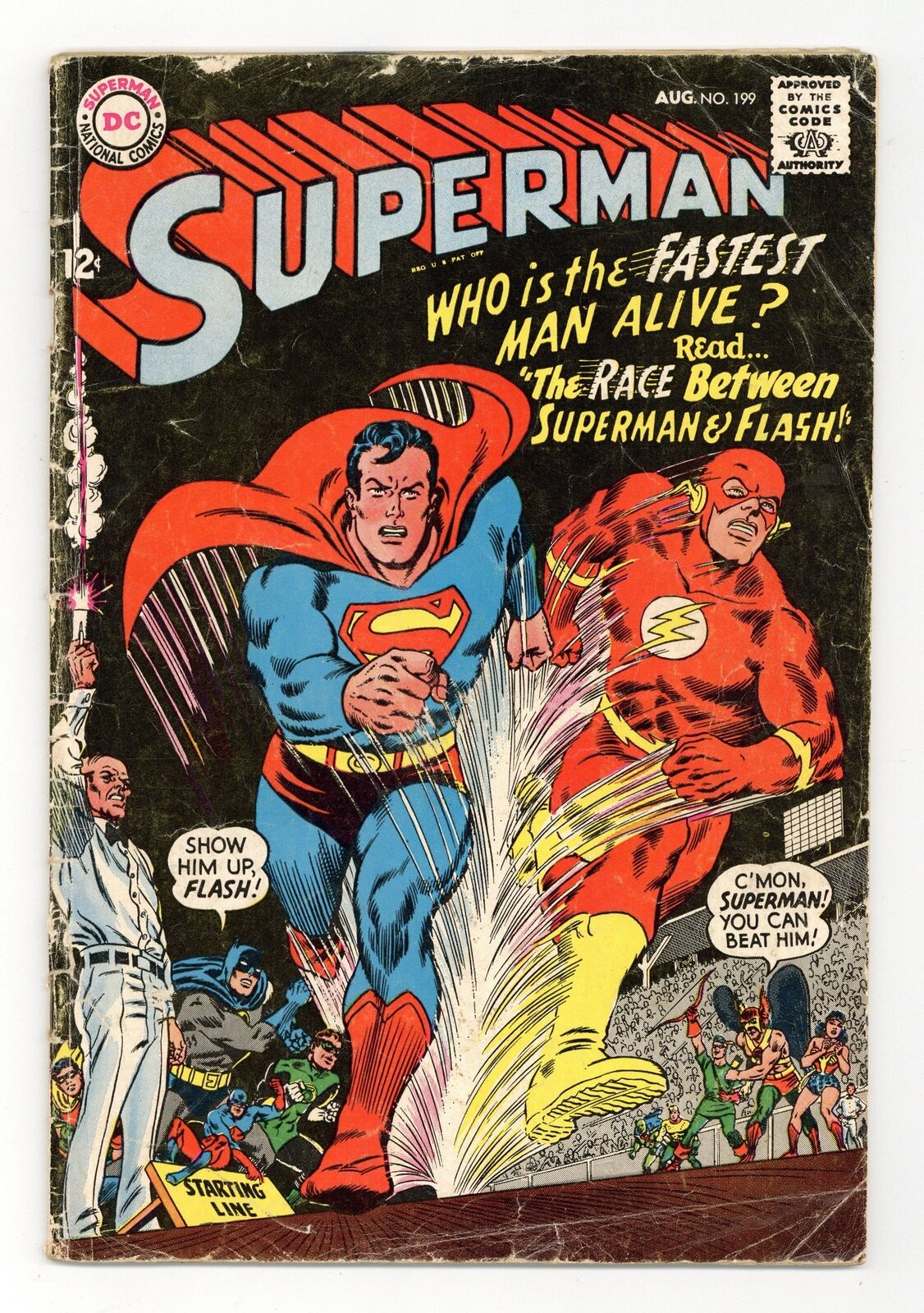 Superman #199 GD 2.0 1967 1st Superman vs Flash race