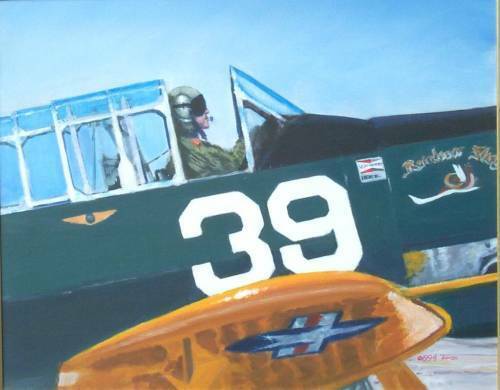 T-6 DRIVER (ORIGINAL PAINTING) by Aviation Artist Bill Tomsa