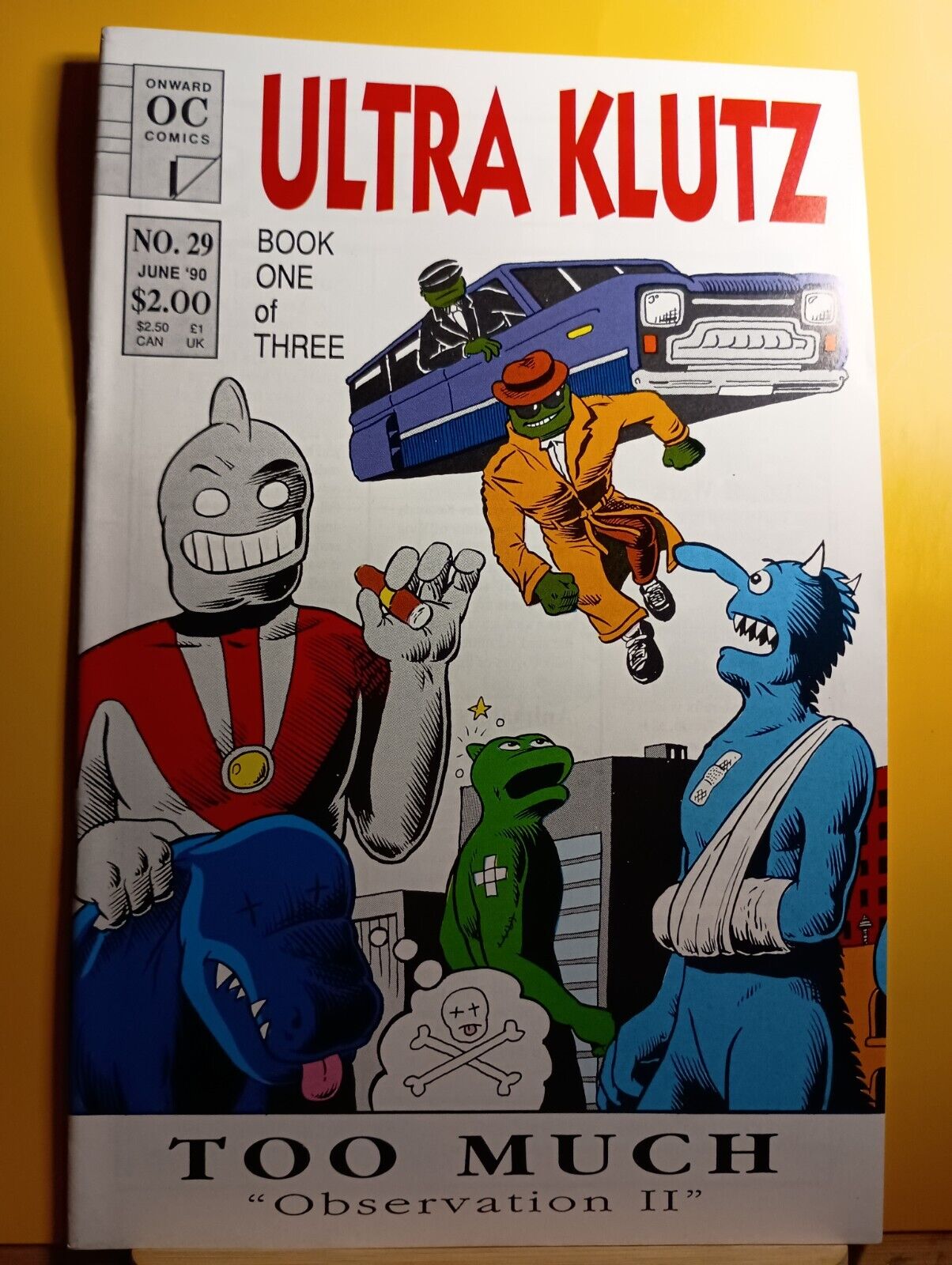 1990 Onward Comics Ultra Klutz Issue 29 Jeff Nicholson Cover Artist PNG