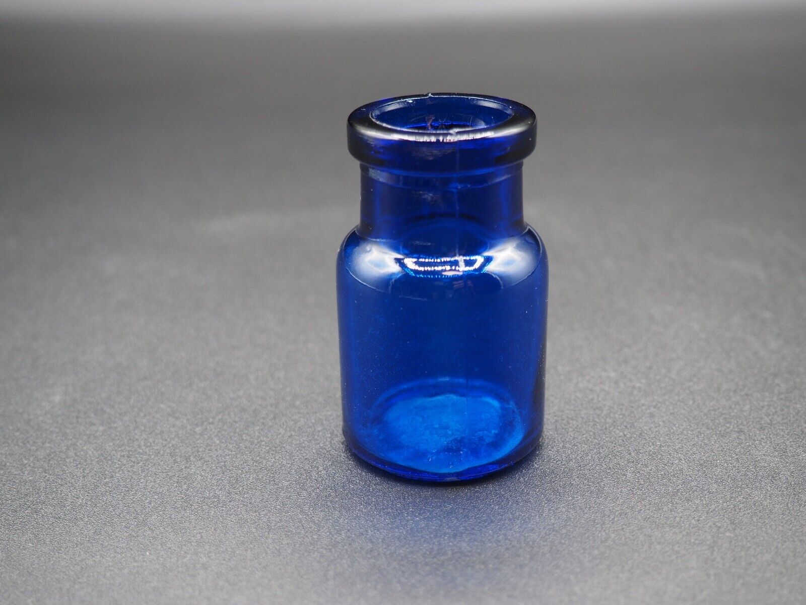 Cobalt Blue Glass Jar T209 Mark on Bottom 2.5\'\' Tall