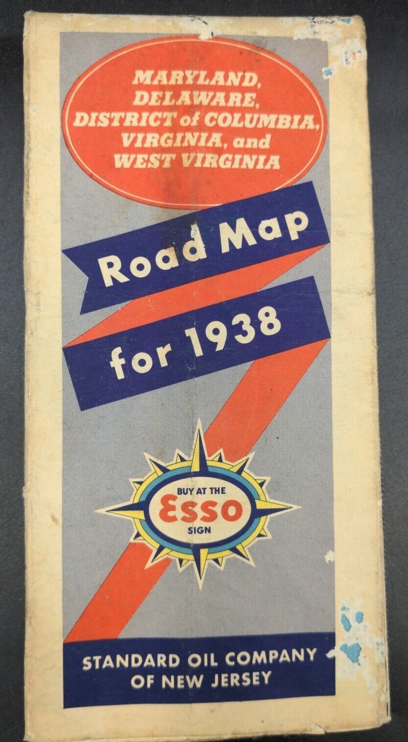1938 Esso Standard Oil New Jersey Road Map