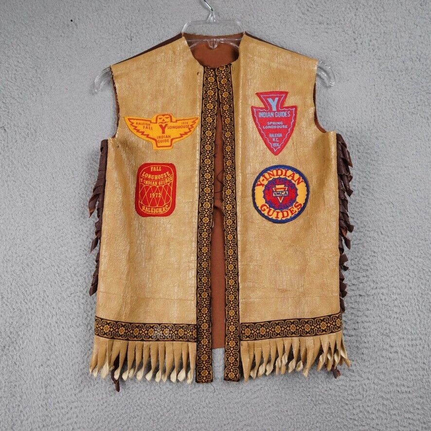 Vintage Y Indian Guides Vest 1972 1974 Patches Arapahoe Nation YMCA Raleigh NC