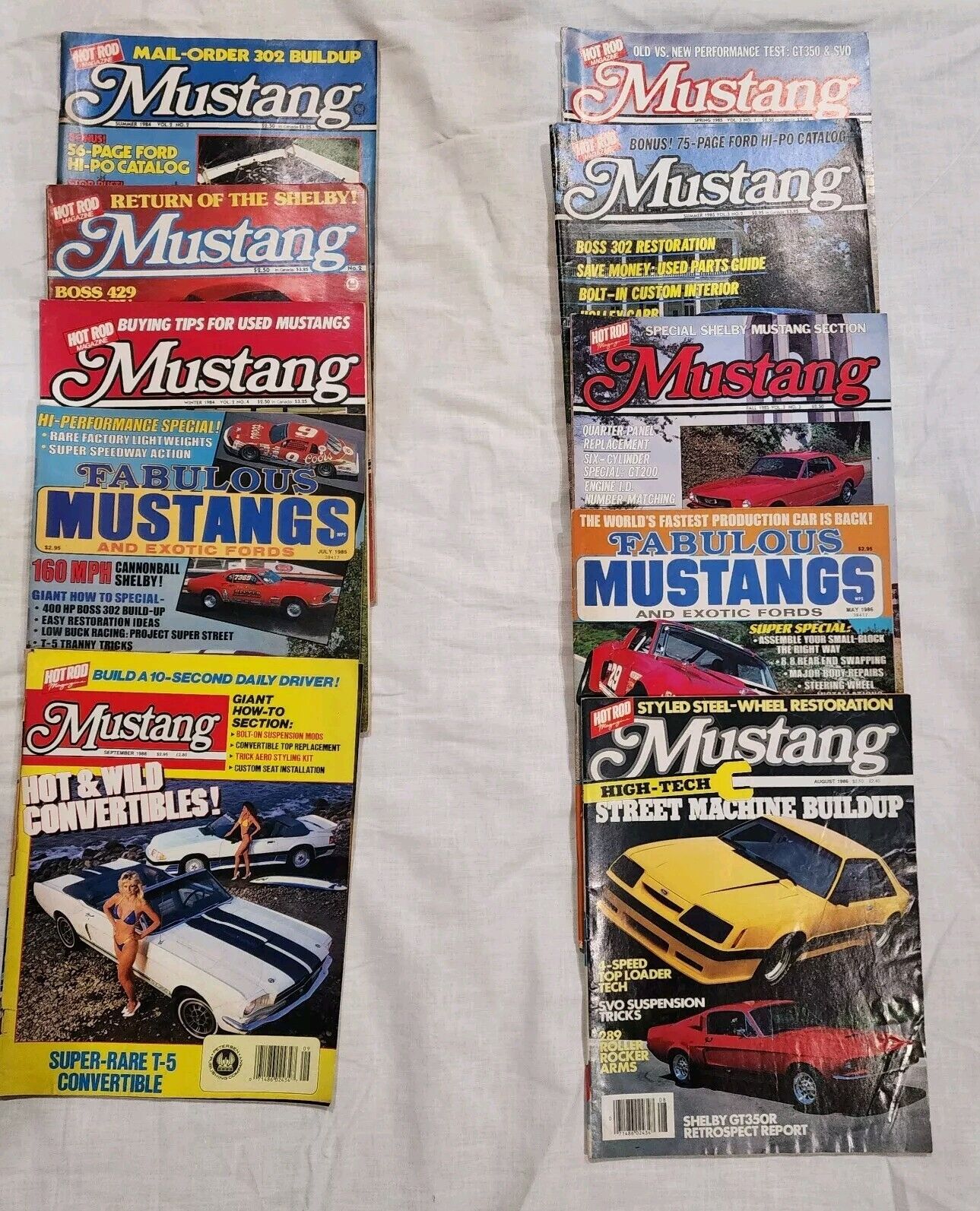 Vintage Lot Of 10 Hot Rod Magazine 1981, 84, 85, 86, 88 Mustang Shelby  Ford