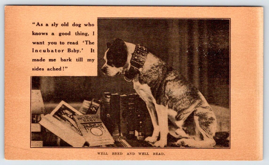 Pre-1907 WELL BRED DOG I BARKED UNTIL MY SIDES ACHED READ THE INCUBATOR BABY