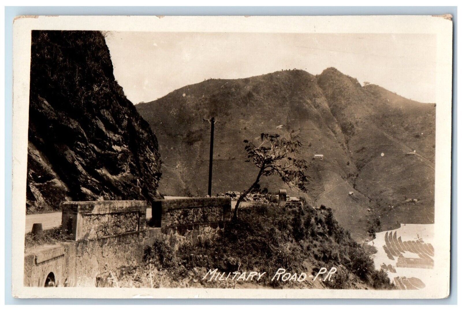 c1920's Military Road Highway 1 Ponce San Juan Puerto Rico RPPC Photo Postcard