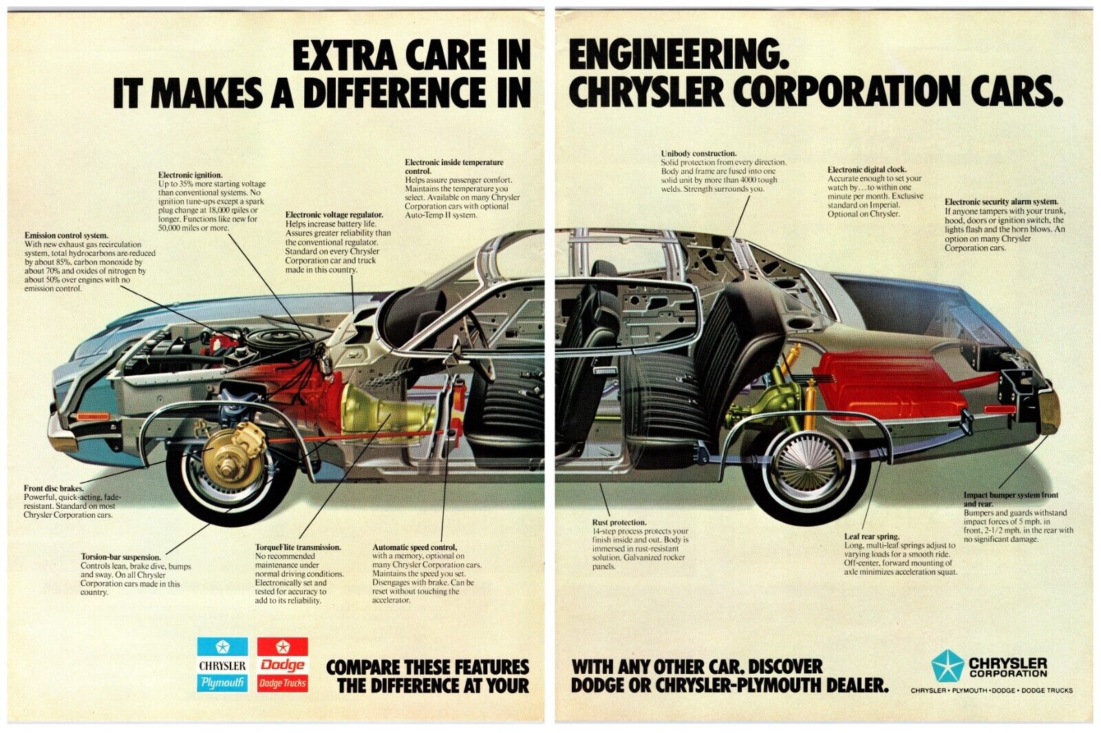 Original 1979 Dodge Chrysler Cars - Print Advertisement (8x11) *Vintage 2 Pages*