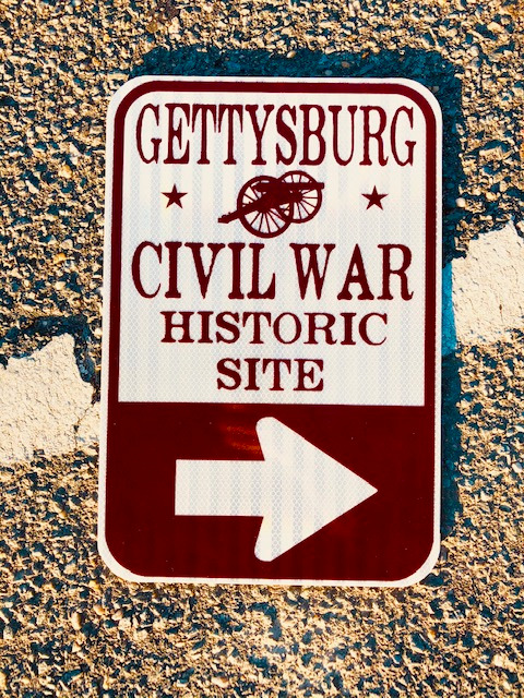 GETTYSBURG CIVIL WAR Historic Site road sign 12\