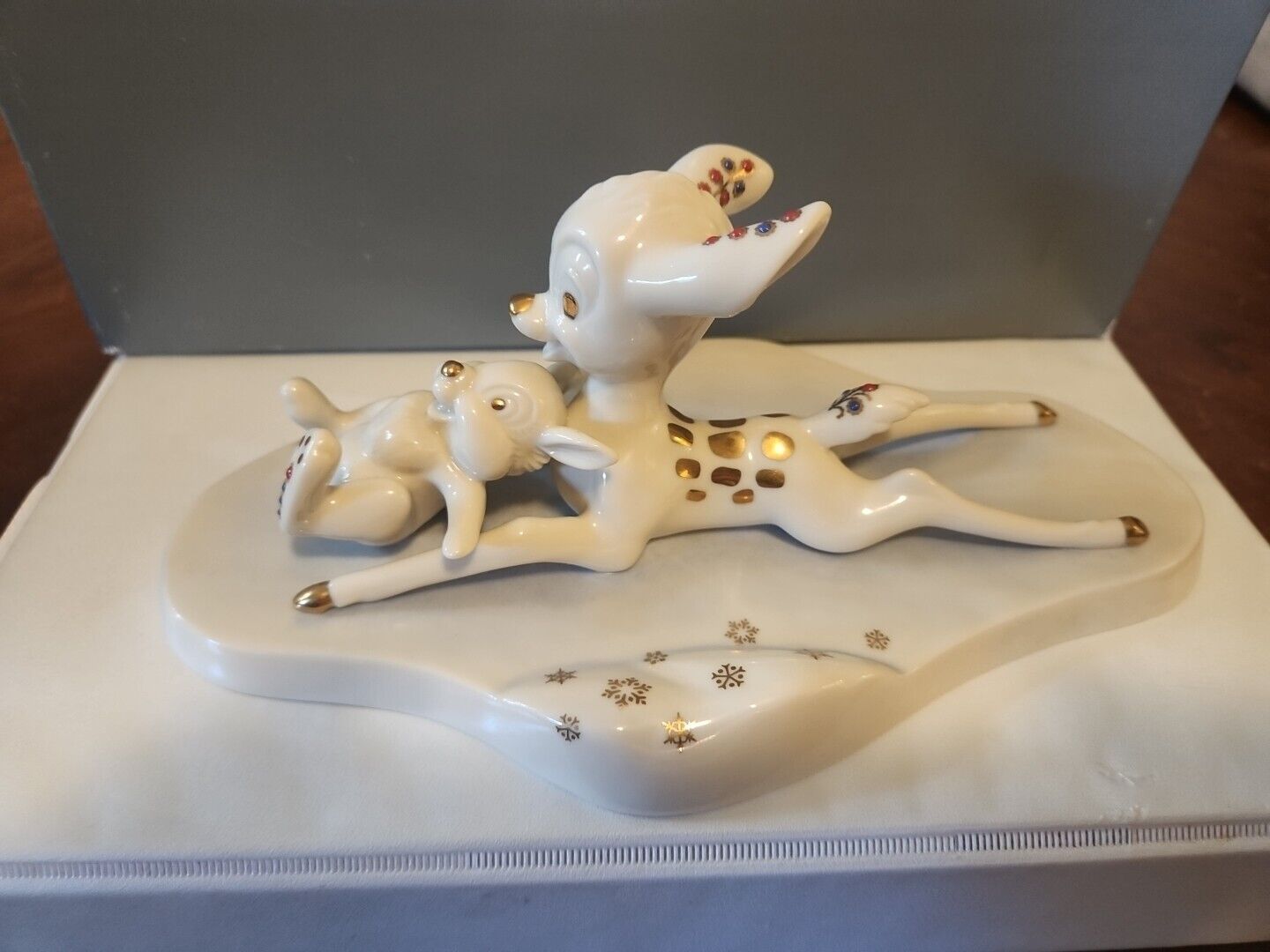 Lenox Disney Showcase Bambi and Thumper on Ice Porcelain Figurine With Box