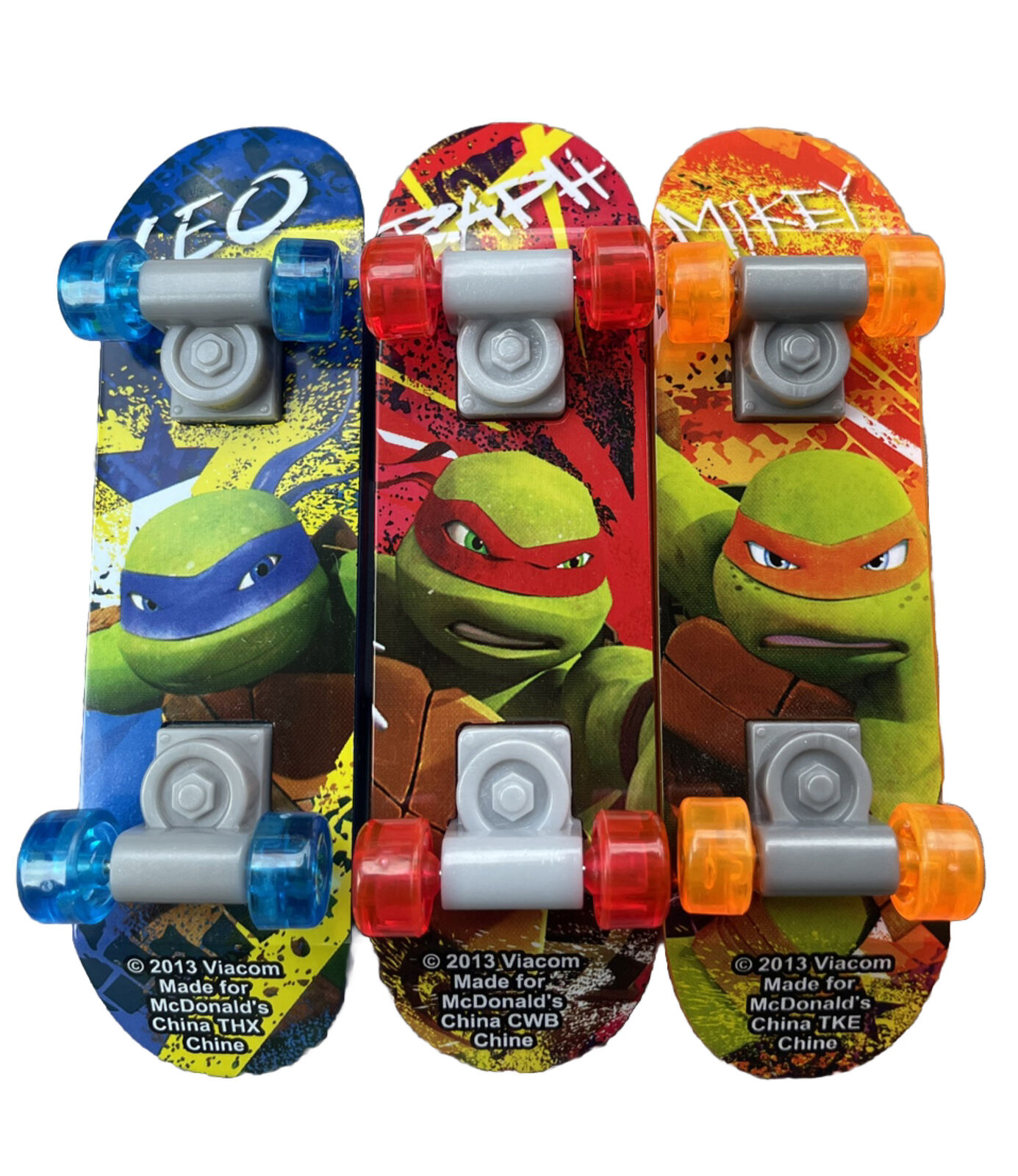 McDonald\'s Viacom 2013 Teenage Mutant Ninja Turtles Mini Skateboard Figure Lot