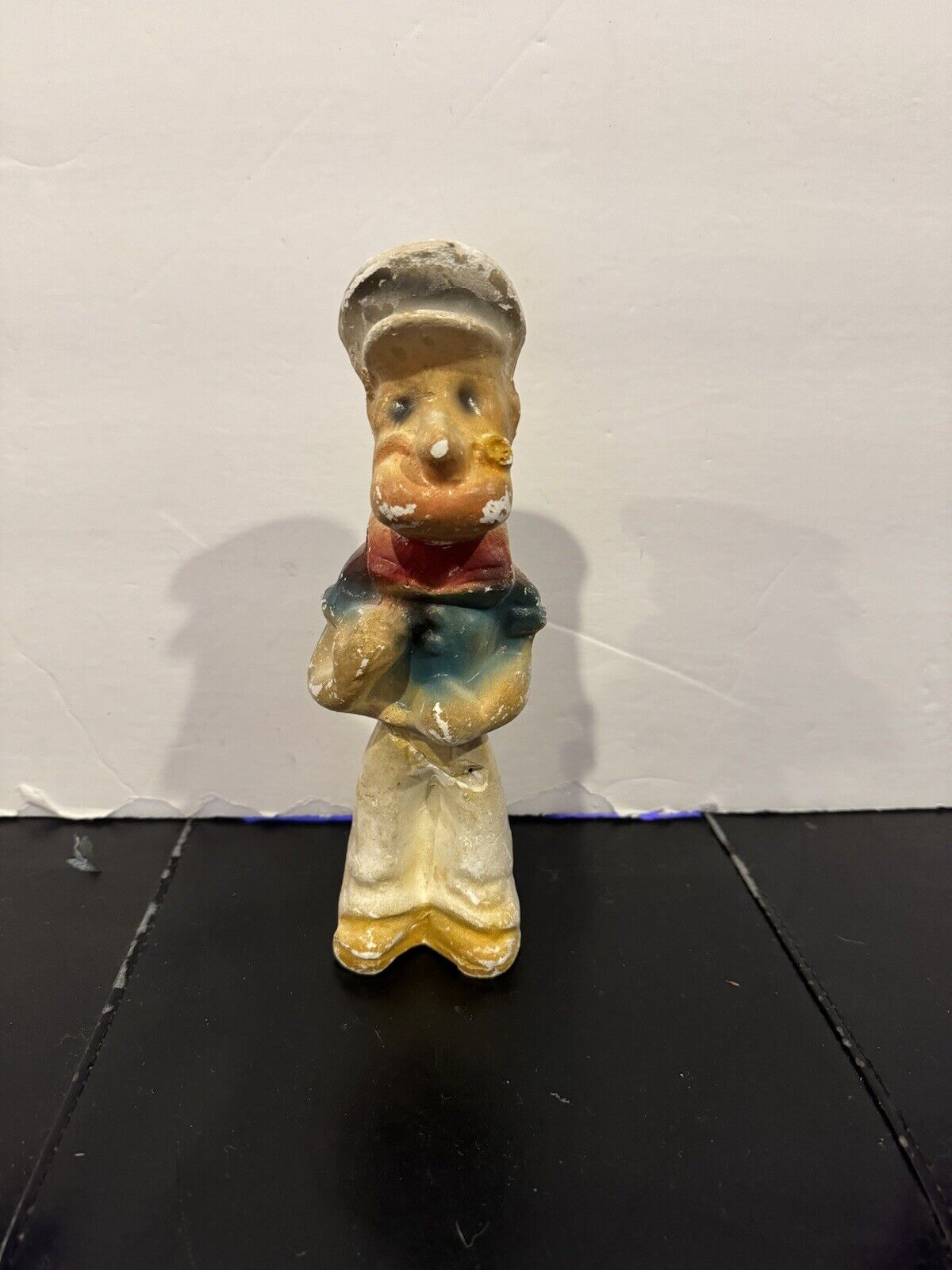 Vintage 1930-40s Popeye The Sailor Man Figure Carnival Chalkware Prize 10” H