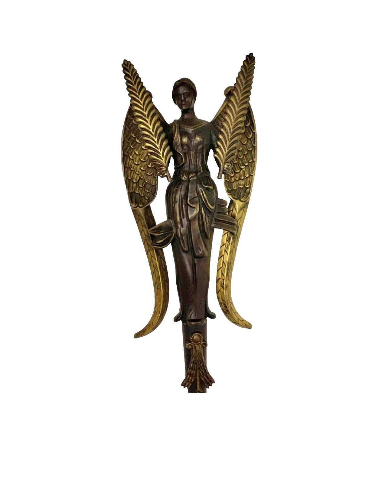 Angel Gloria Figurine Harvest Goddess Metal Wall Mount Vintage Bombay Co Decor
