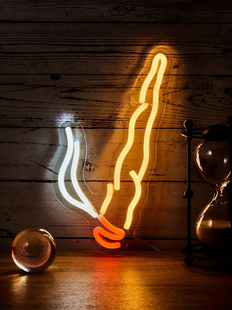5.9ft Cord Smoking Joint Cigarette Neon Sign Light Lamp Bar Open Wall Room Decor