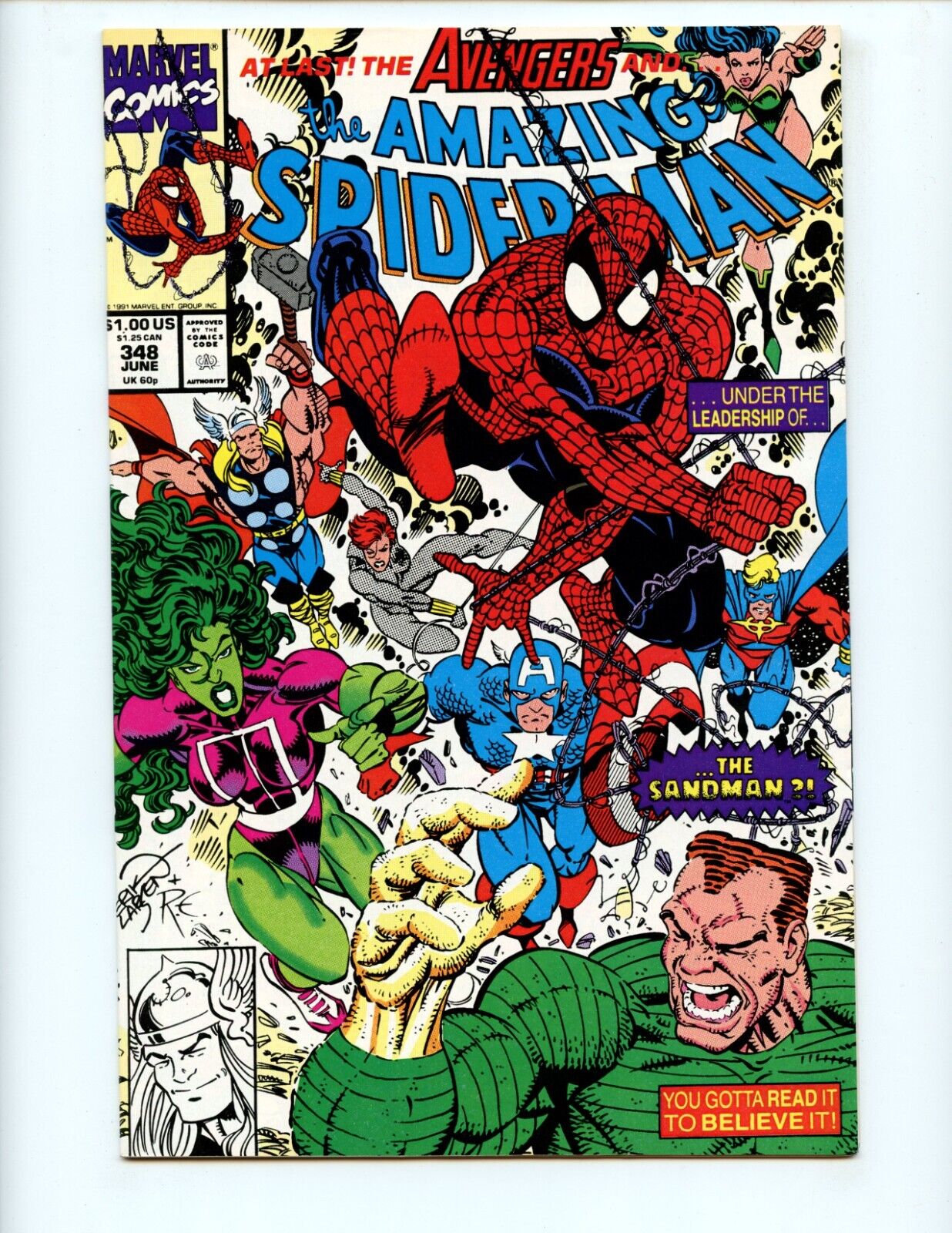 Amazing Spider-Man #348 Comic Book 1991 VF/NM Erik Larsen Marvel Comics