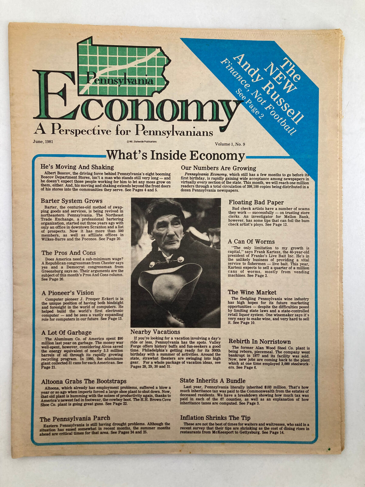 Pennsylvania Economy Tabloid June 1981 Vol 1 #9 He's Moving and Shaking