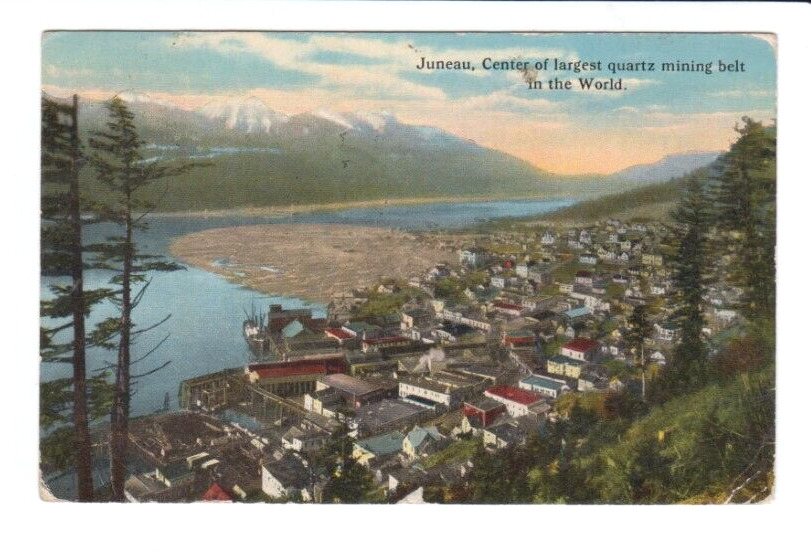 Postcard AK Juneau Alaska Aerial View c.1915 G1