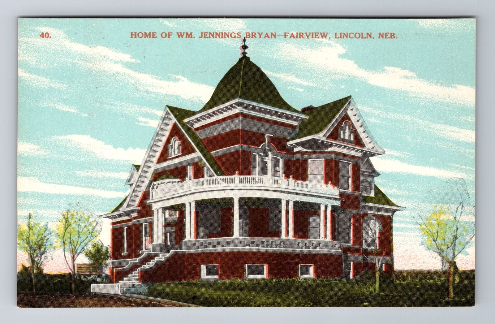 Lincoln NE-Nebraska, Home of WM. Jennings Bryan, Antique Vintage Postcard