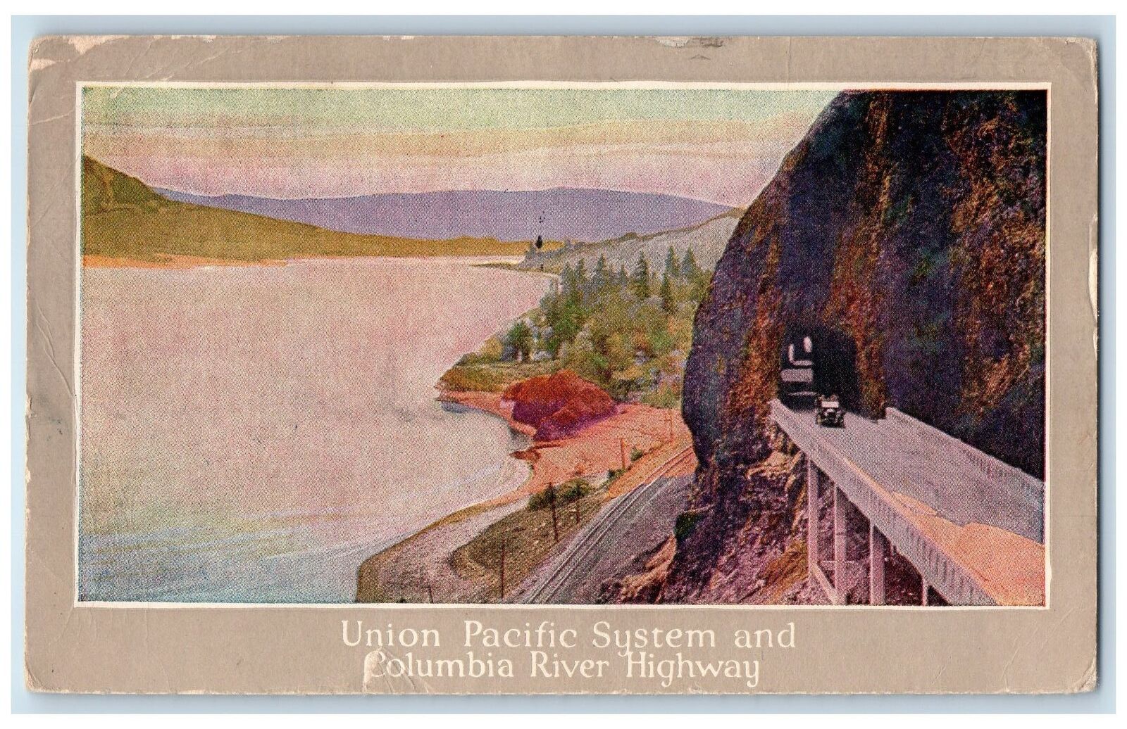 1921 Union Pacific System And Columbia River Highway Oregon OR Posted Postcard