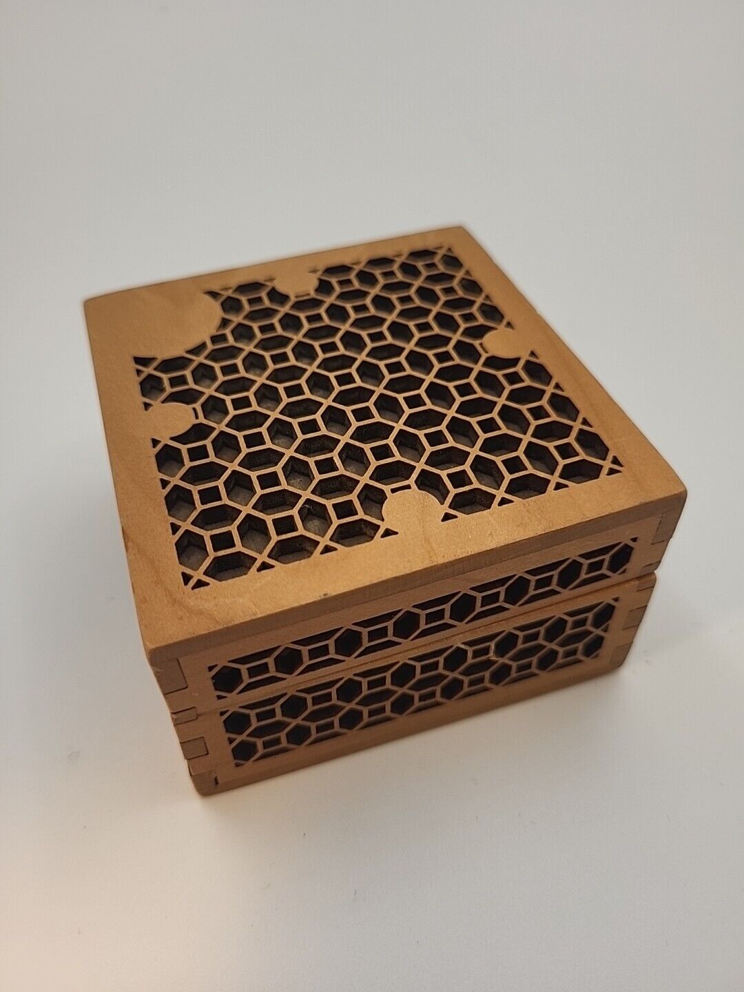 Wood Trinket Box Laser Engraved Jewelry Box Magnetic Closure
