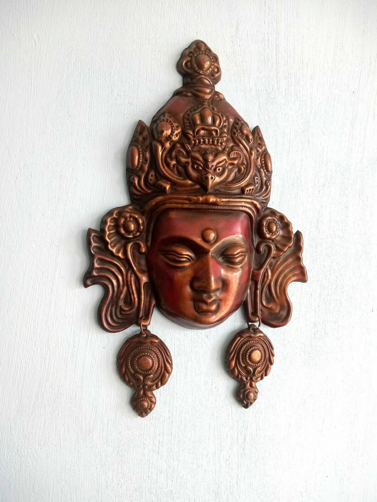 Vintage Hanging, Copper hanging, Copper Wall Mask, Buddhism, Buddha, Hindu Tibet