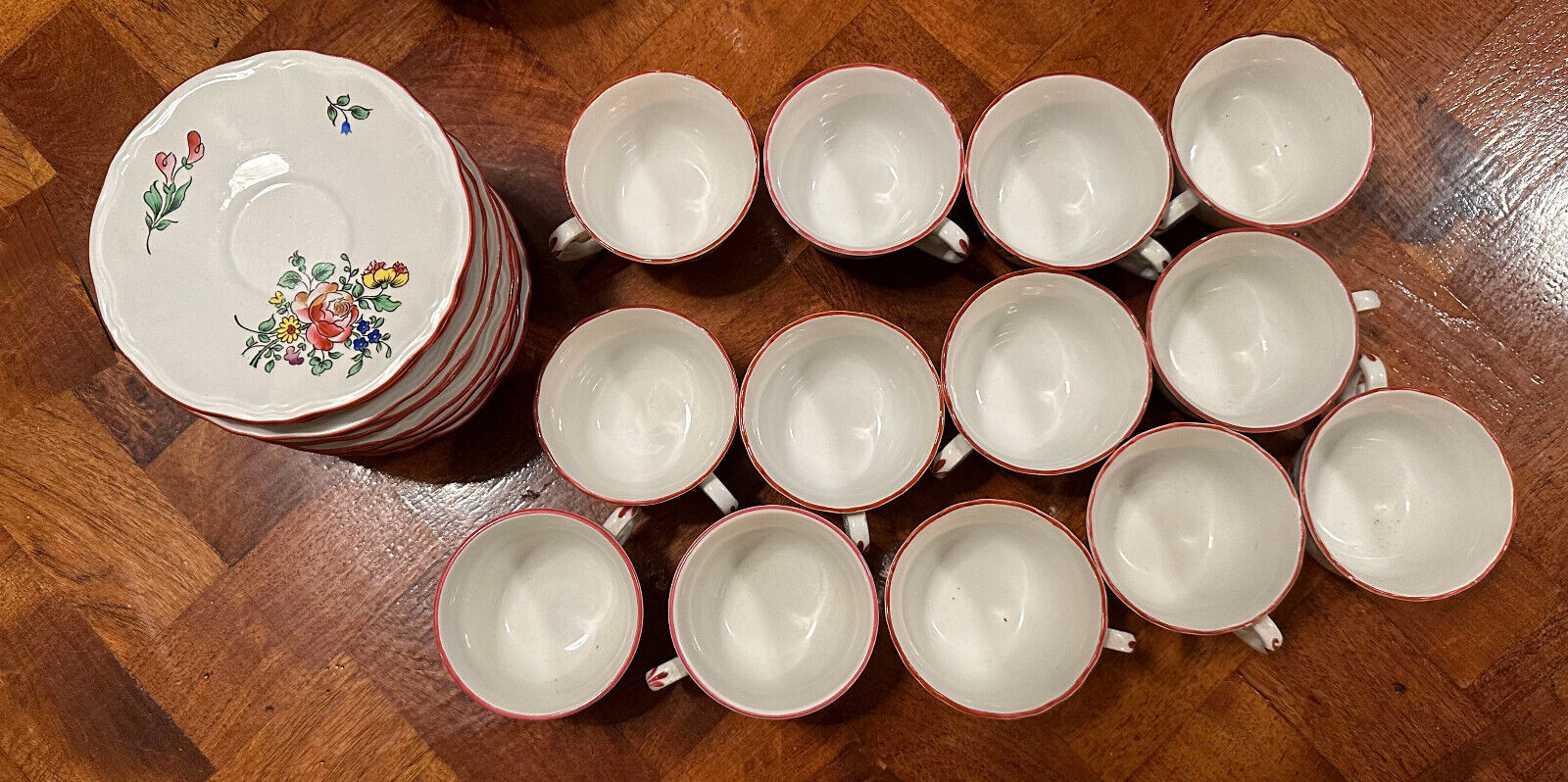 A Set of 12 Luneville (K and G) Demi-tasse cups and Saucers in unused condition