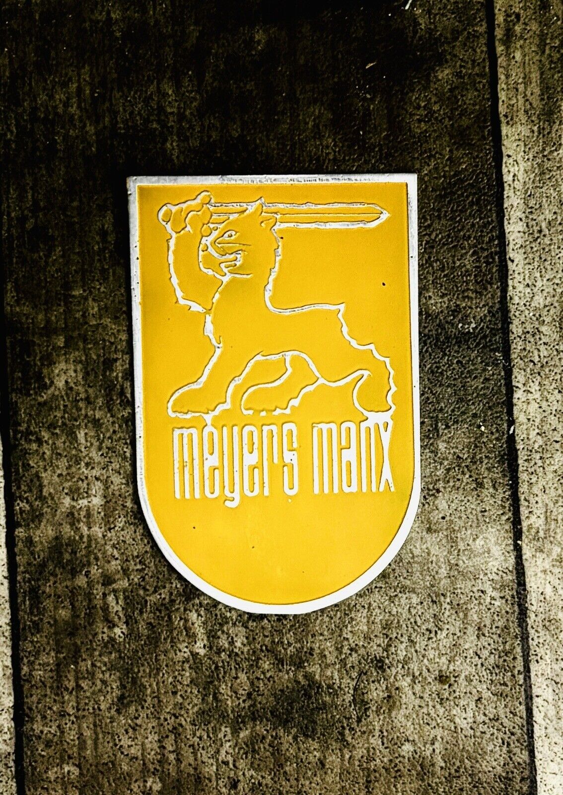 Data Meyers Manxter Buggy Arms Yellow Shield Type Id-Plate Panel s66 Manx
