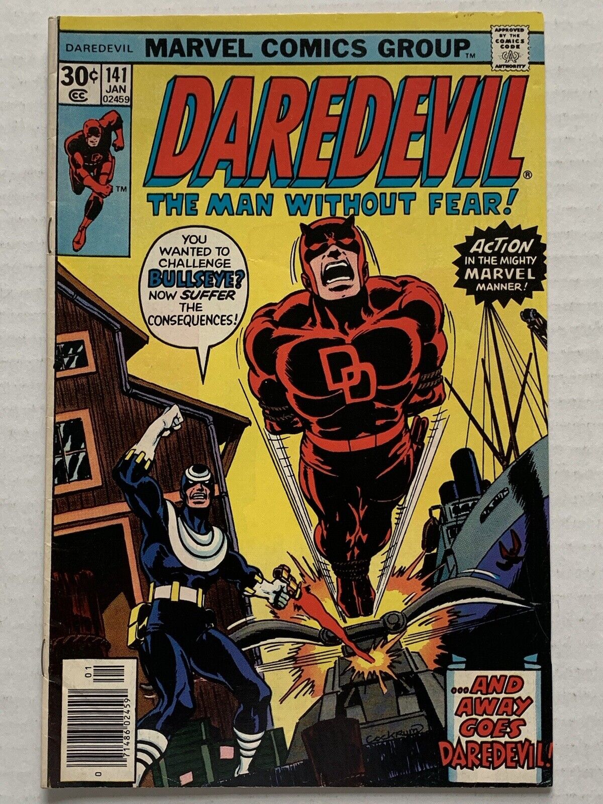 Daredevil #141 (1977) 3rd appearance of Bullseye, Gil Kane Art (VF-/7.0)-VINTAGE