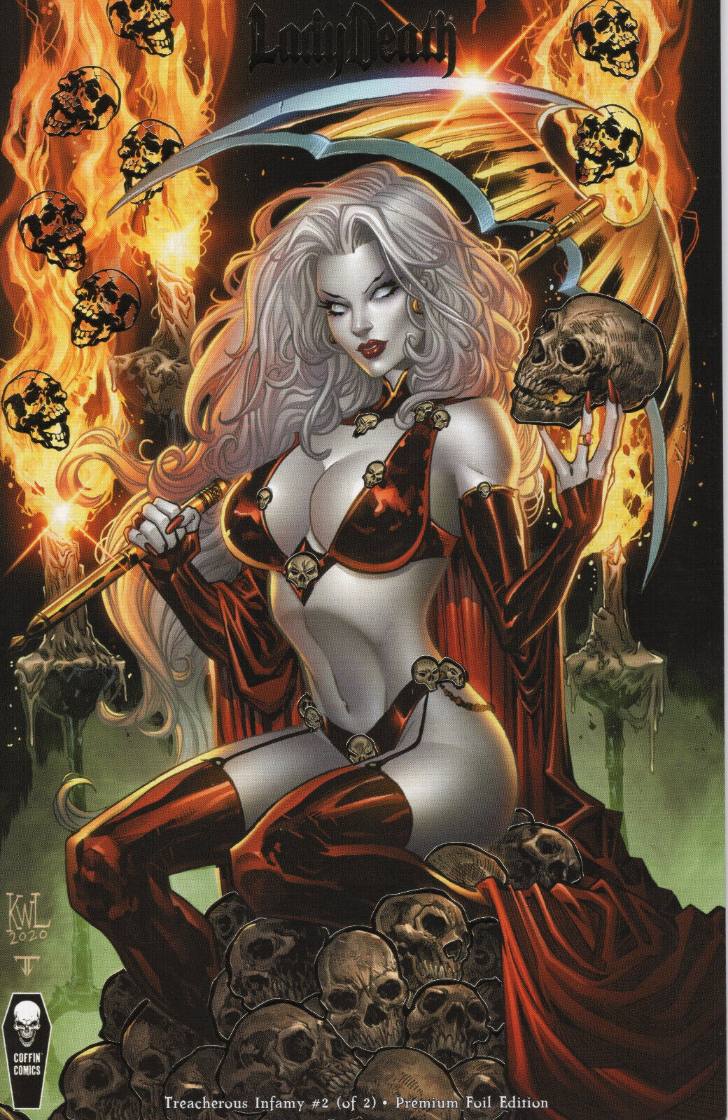 Lady Death Coffin Comics Treacherous Infamy #2 Premium Foil Edition NM $50.00