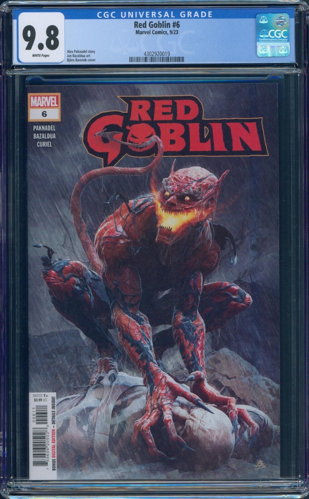 Red Goblin #6 CGC 9.8 White Pages Bjorn Barends Cover A Marvel 2023 HD Scans