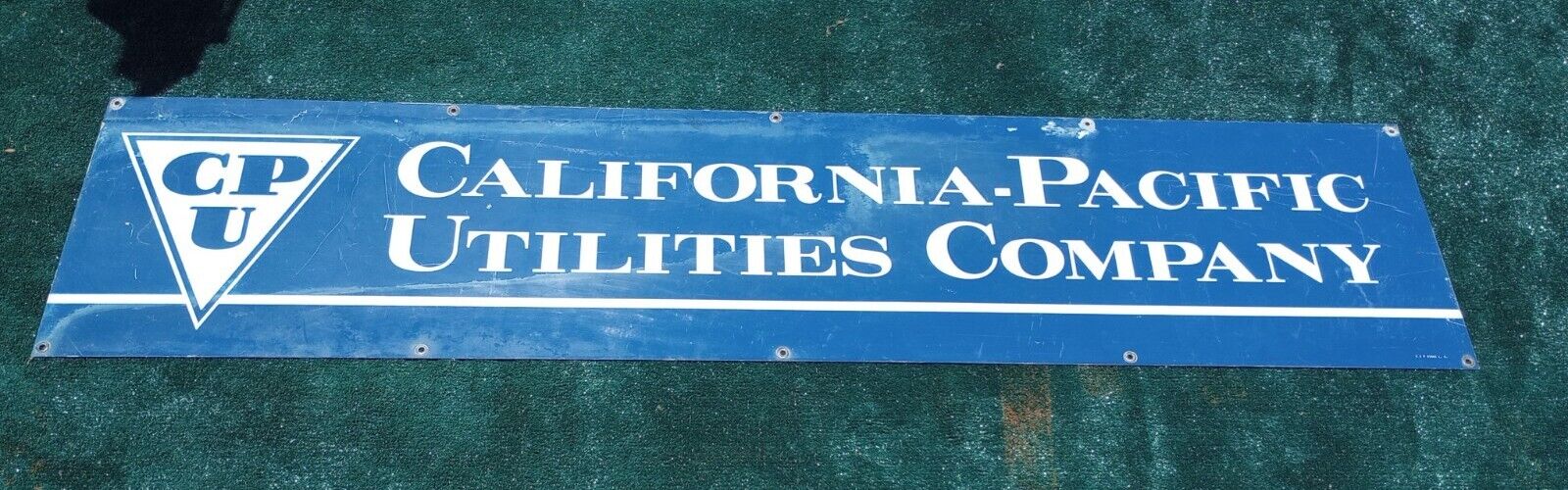 Vintage California-Pacific Utilities Company. Large Metal Sign. 16x72
