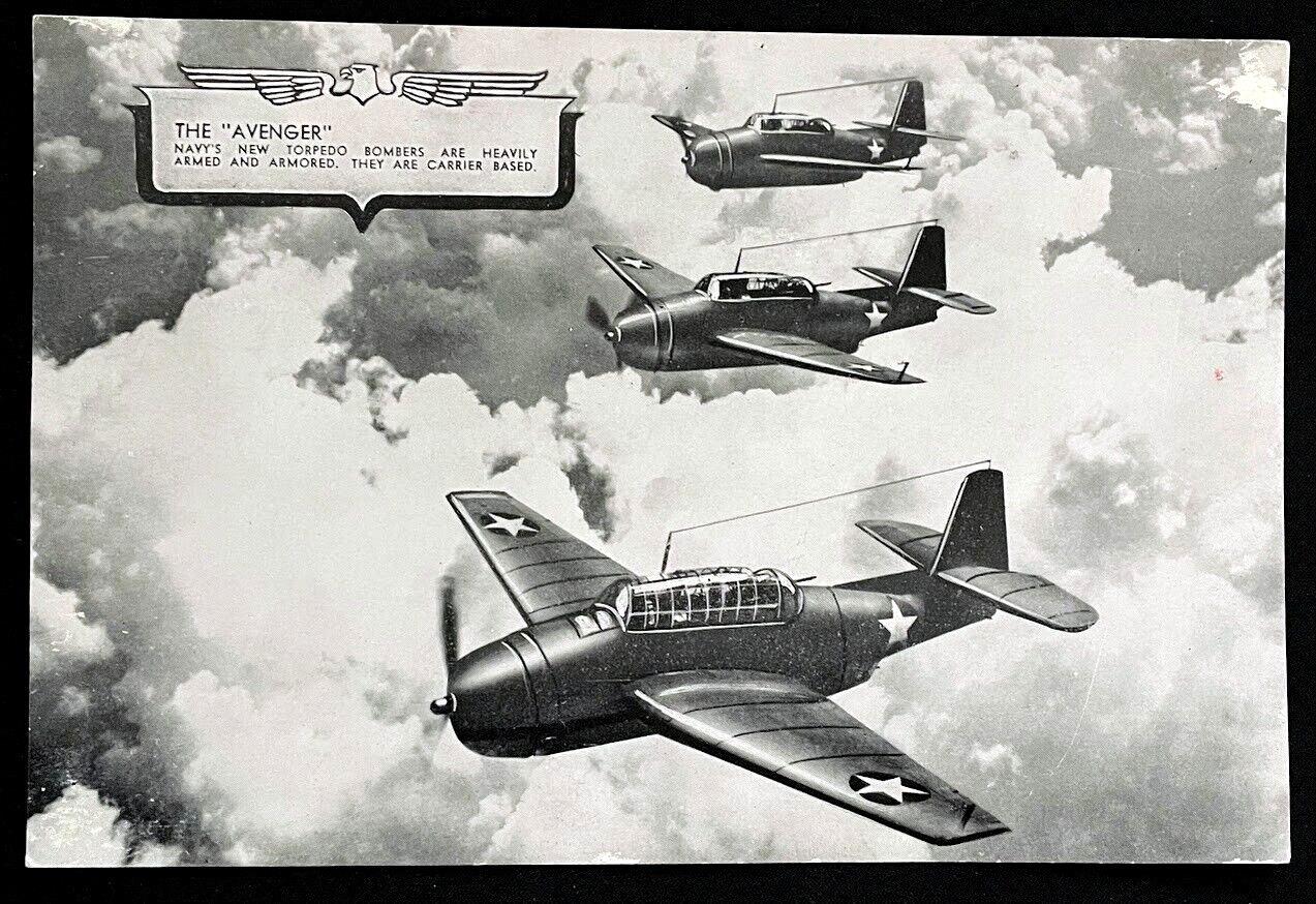 Navy Airplane Original 1940s 5x7 Photo Picture Card Military Plane \